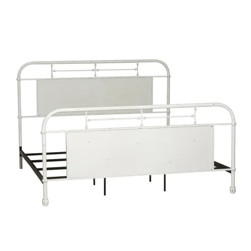 Vintage Series King Metal Bed - Antique White