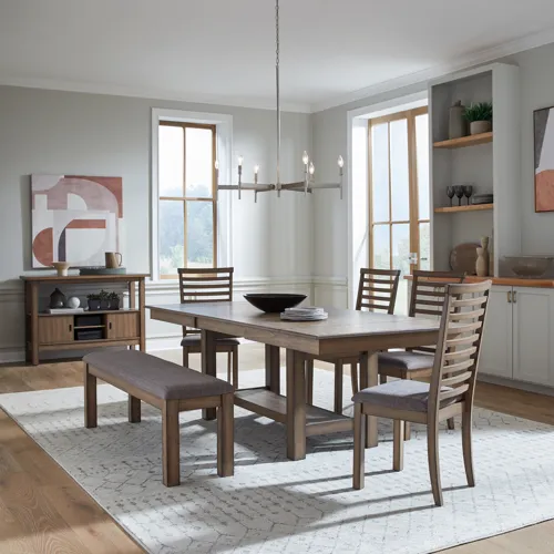 Brook Bay 6 Piece Trestle Table Set