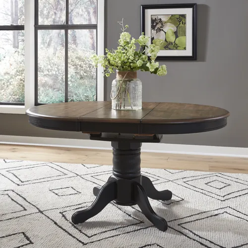 Carolina Crossing Pedestal Table Set- Black