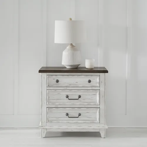 River Place 3 Drawer Nightstand w/ Charging Station