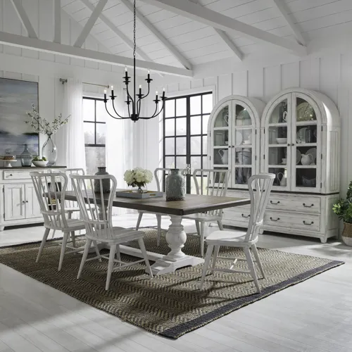 River Place 7 Piece Trestle Table Set