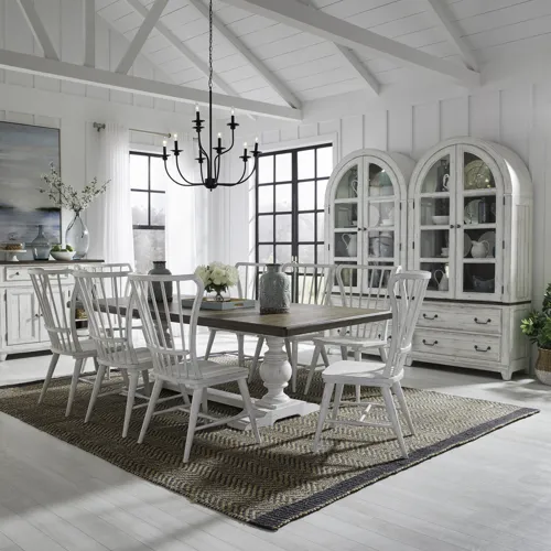 River Place 9 Piece Trestle Table Set
