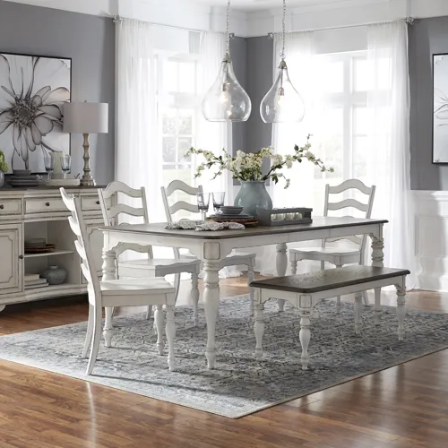Magnolia Manor 6 Piece Leg Table Set