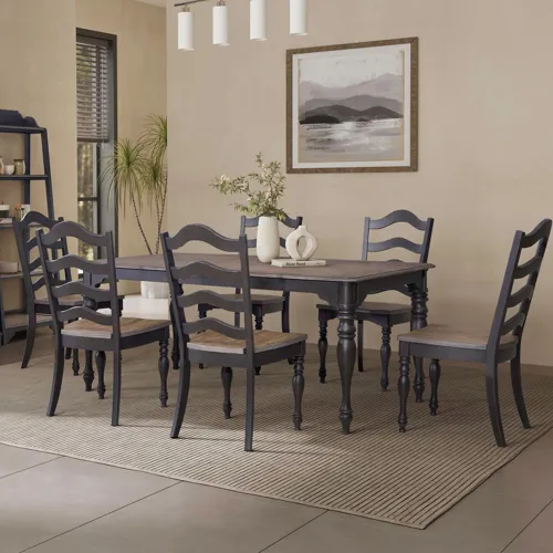 Magnolia Manor 7 Piece Leg Table Set
