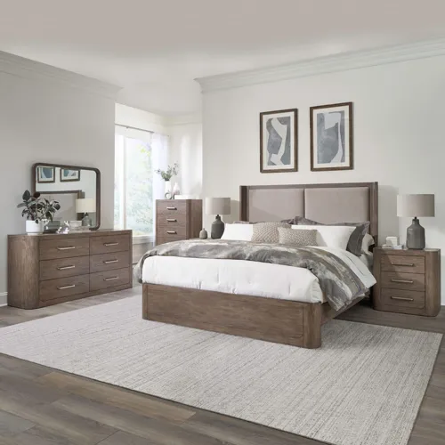 South Bend King California Shelter Bed, Dresser & Mirror, Chest, Night Stand