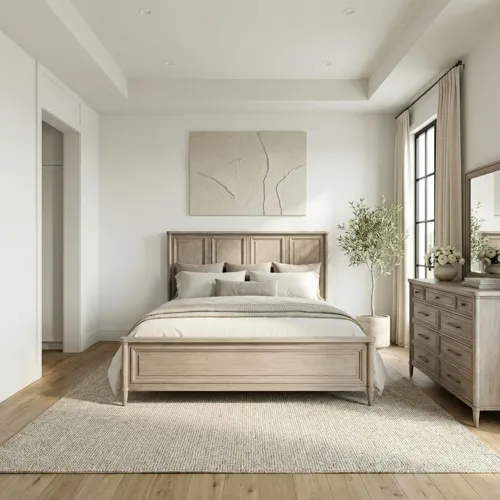 Rochelle Park King Panel Bed, Dresser & Mirror