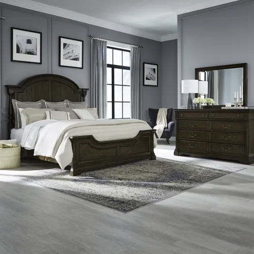 Arden Road King Poster Bed, Dresser & Mirror
