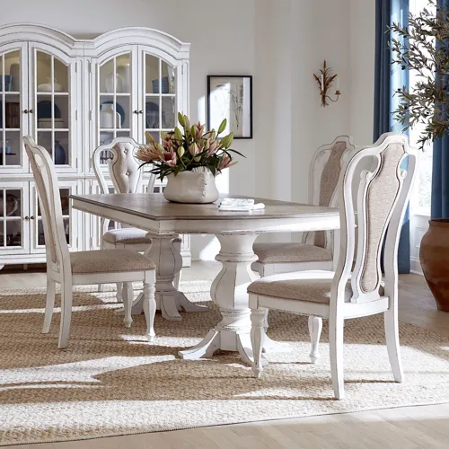 Magnolia Manor Opt 5 Piece Double Pedestal Table Set