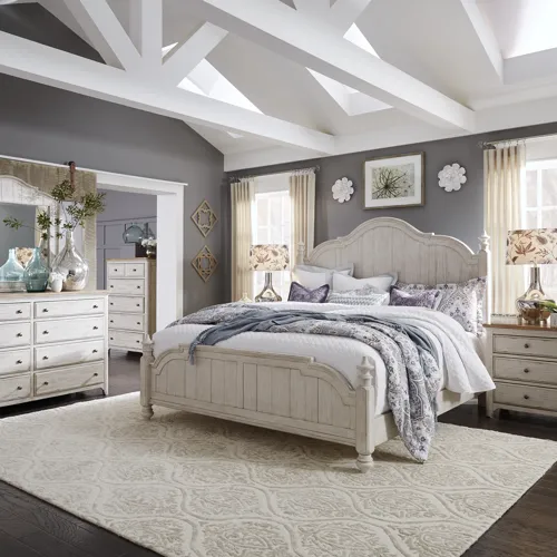 Farmhouse Reimagined King Poster Bed, Dresser & Mirror, Chest, Night Stand