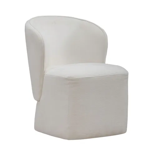 Accent Dining Chair w/ Casters - Ivory