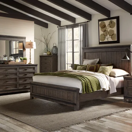 Thornwood Hills Queen Panel Bed, Dresser & Mirror, Chest
