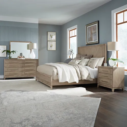 Brentwood Queen Panel Bed, Dresser & Mirror, Night Stand