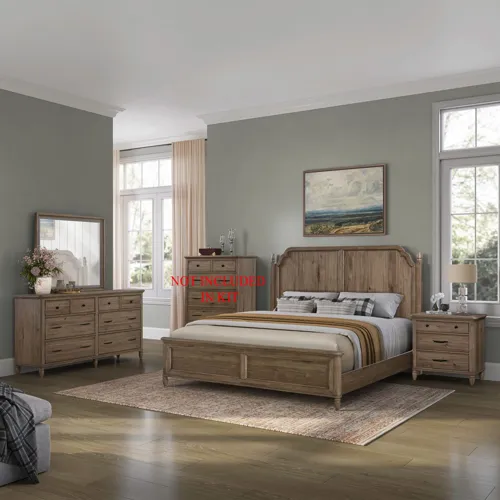Hickory Grove Queen Panel Bed, Dresser & Mirror, Night Stand