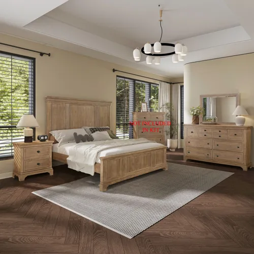 Haven Hills Queen Panel Bed, Dresser & Mirror, Night Stand