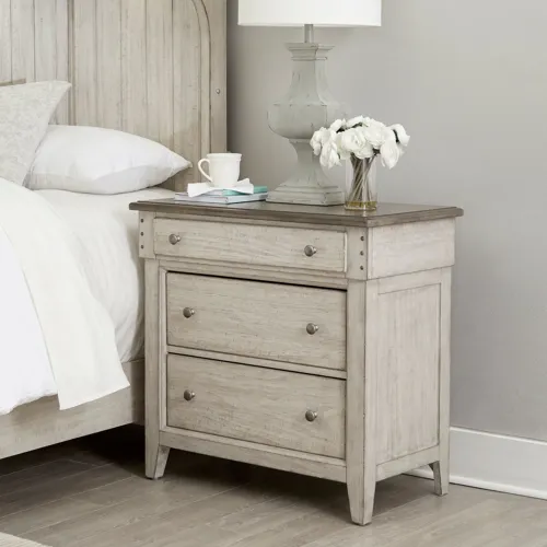 Ivy Hollow 3 Drawer Bedside Chest w/ Charging Station