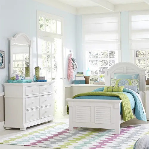 Summer House Twin Panel Bed, Dresser & Mirror