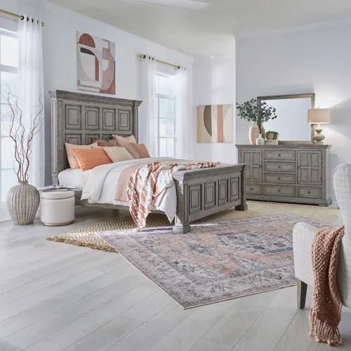 Big Valley Queen Panel Bed, Dresser & Mirror