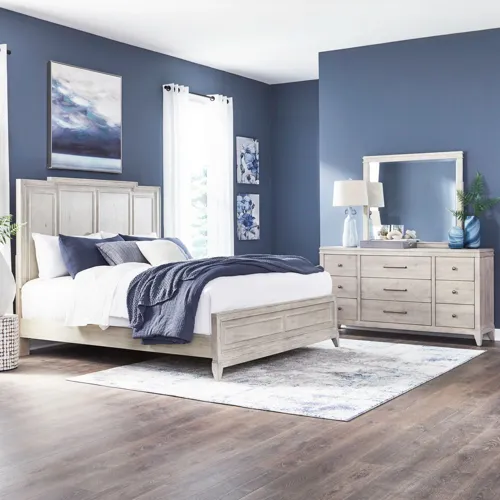 New Haven King Panel Bed, Dresser & Mirror