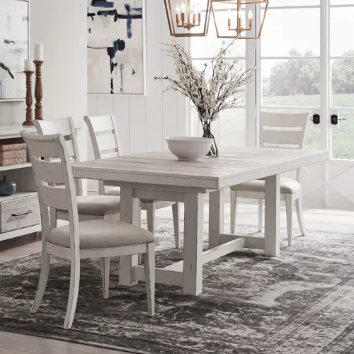 Backroads 5 Piece Trestle Table Set
