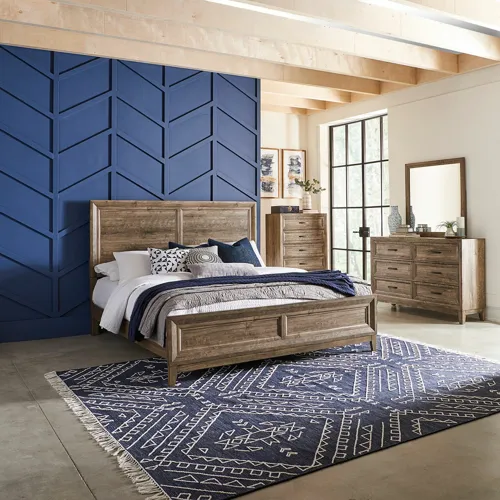 Ridgecrest Queen Panel Bed, Dresser & Mirror, Chest