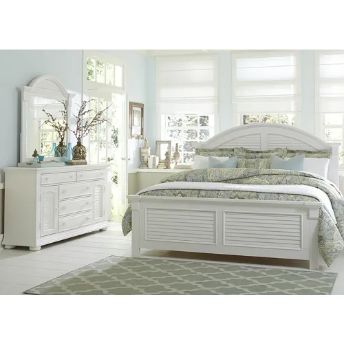 Summer House I Queen Panel Bed, Dresser & Mirror