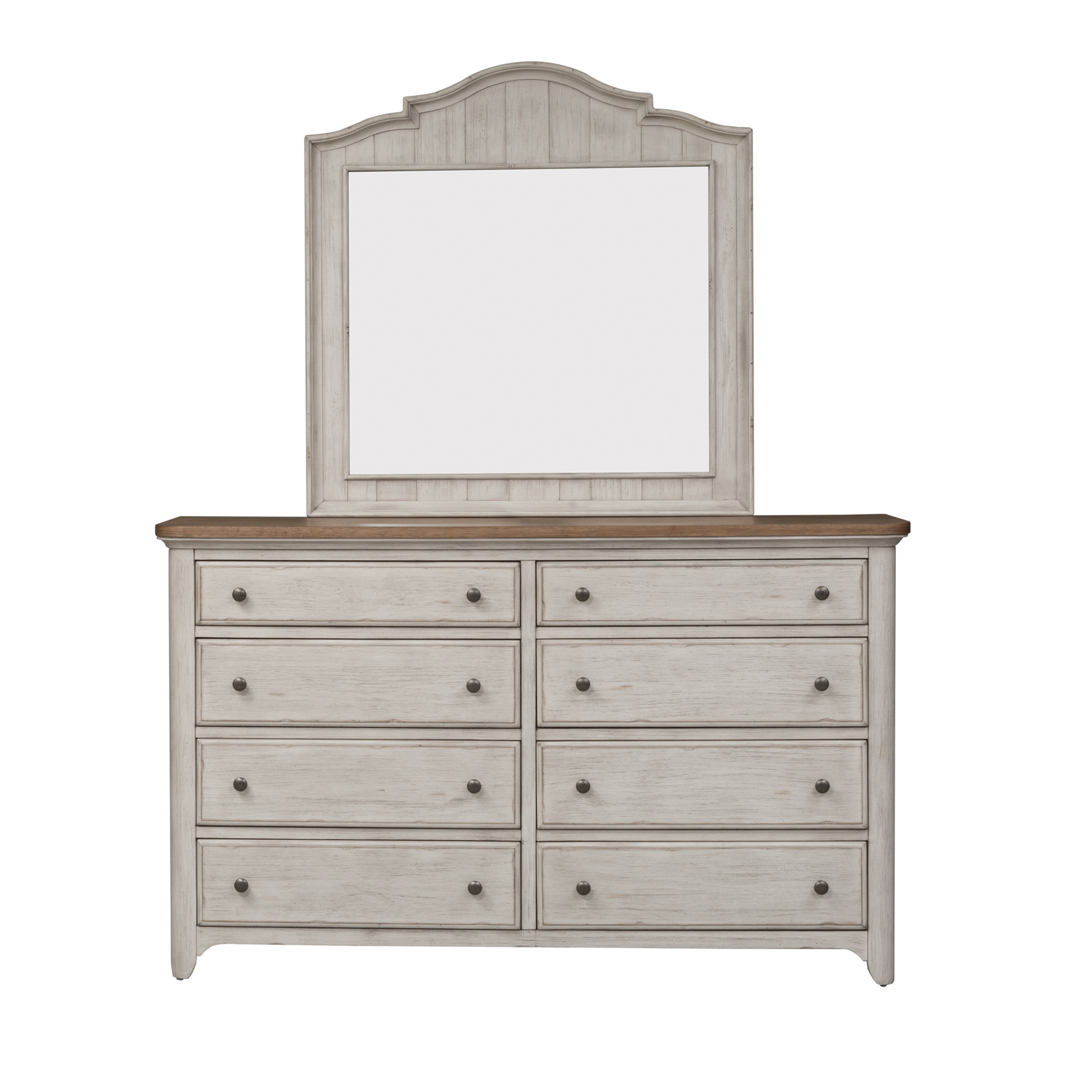 Farmhouse Reimagined King California Panel Bed, Dresser & Mirror, Night