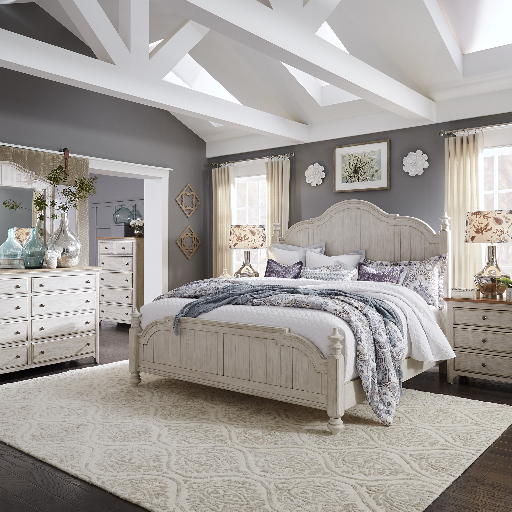 Farmhouse Reimagined King Poster Bed Dresser Mirror Chest Night Stand 652 Br Kpsdmcn By Liberty Furniture At Callan Farmhouse Reimagined King Poster Bed, Messina Estates King Poster Bed