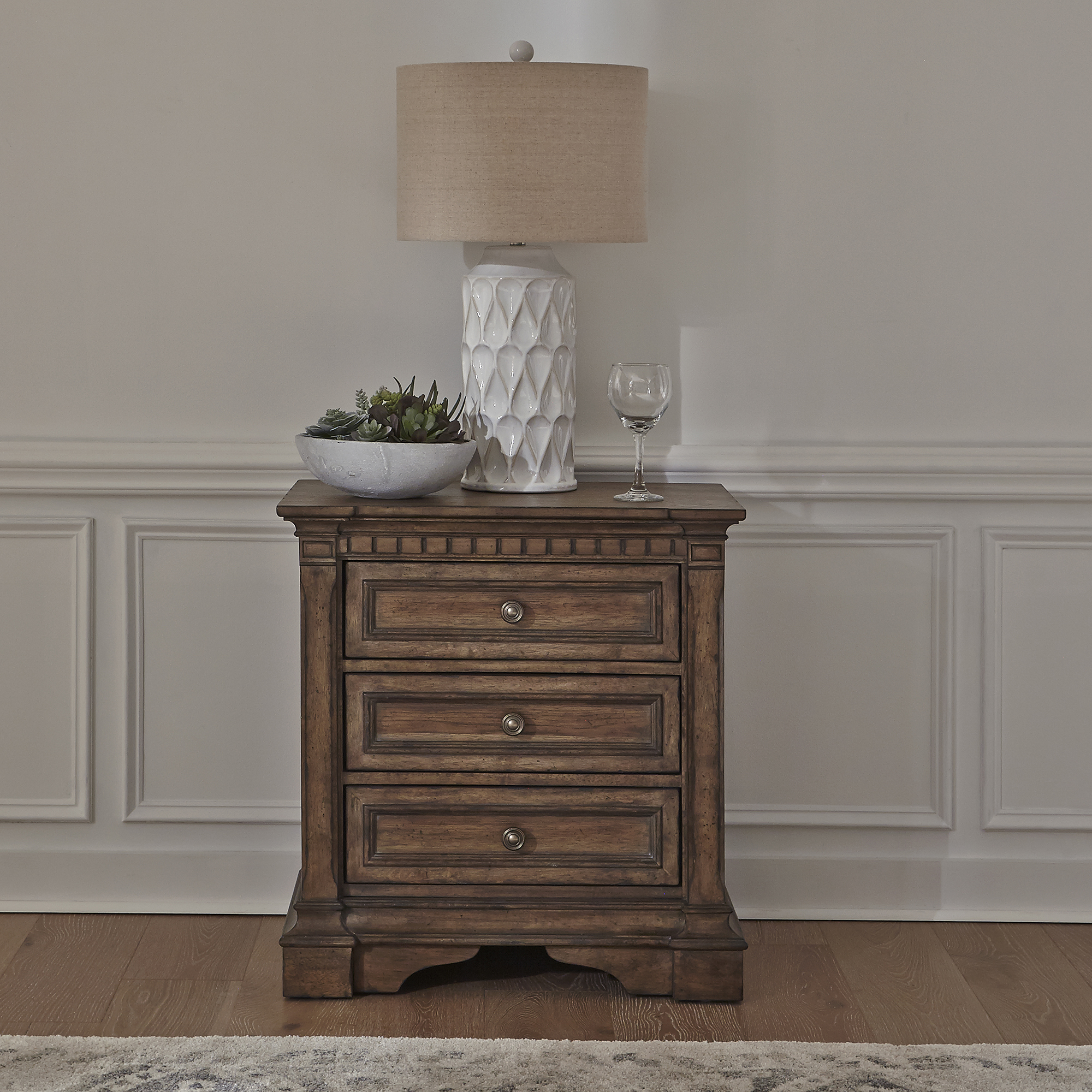 Haven Hall King Storage Bed, Dresser & Mirror, Chest, Night Stand by