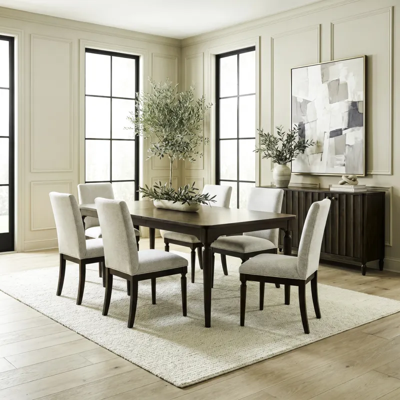 Wesley Hall Opt 7 Piece Rectangular Table Set