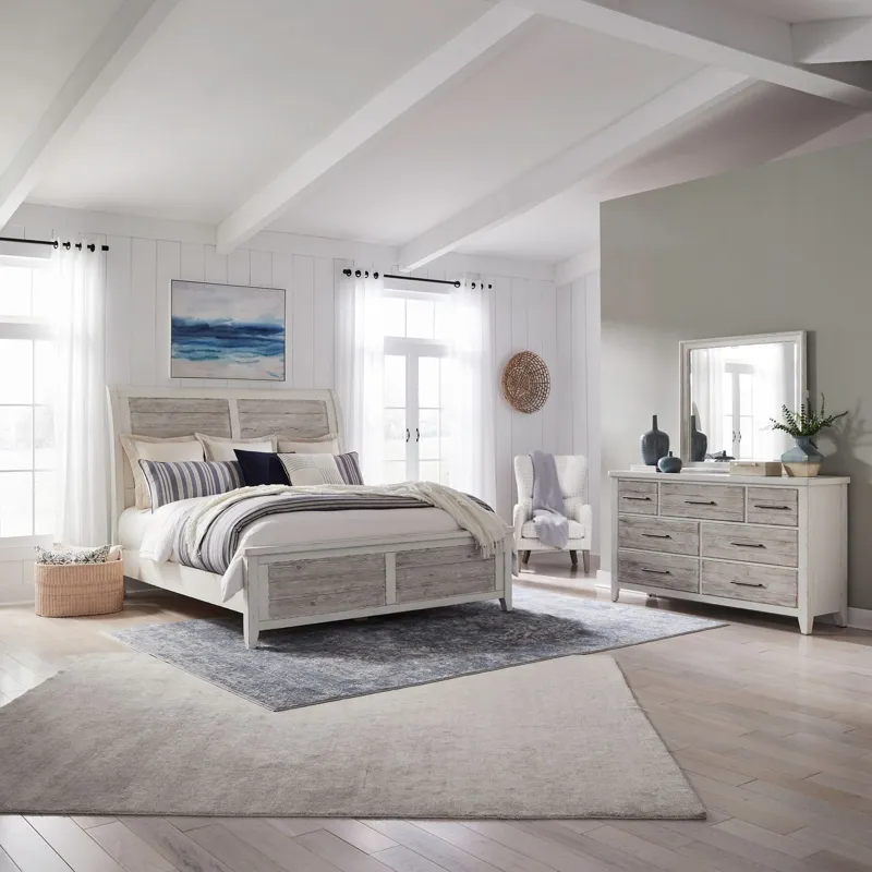 Backroads King California Sleigh Bed, Dresser & Mirror