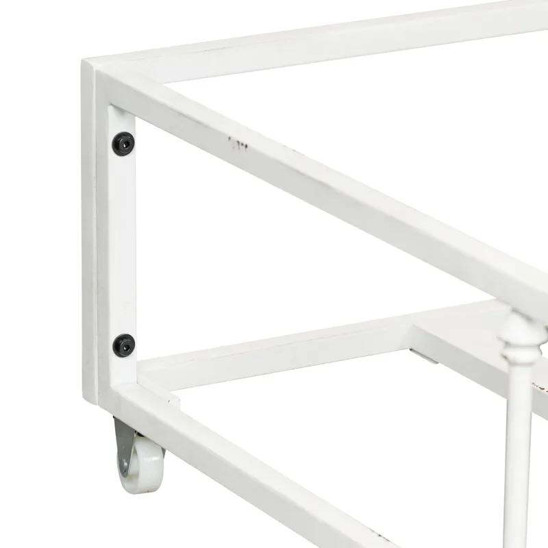 Twin Metal Trundle - Antique White