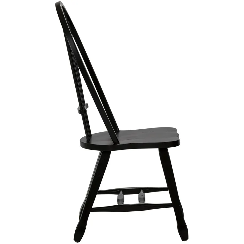 Treasures Sheaf Back Side Chair - Black (RTA)