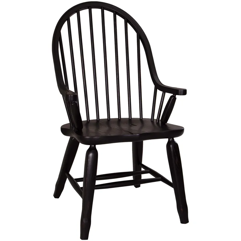 Treasures Bow Back Arm Chair - Black (RTA)