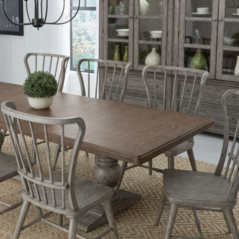 River Place 7 Piece Trestle Table Set