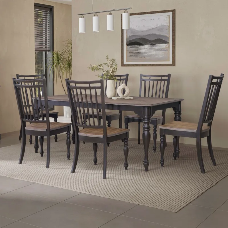 Magnolia Manor Opt 7 Piece Leg Table Set