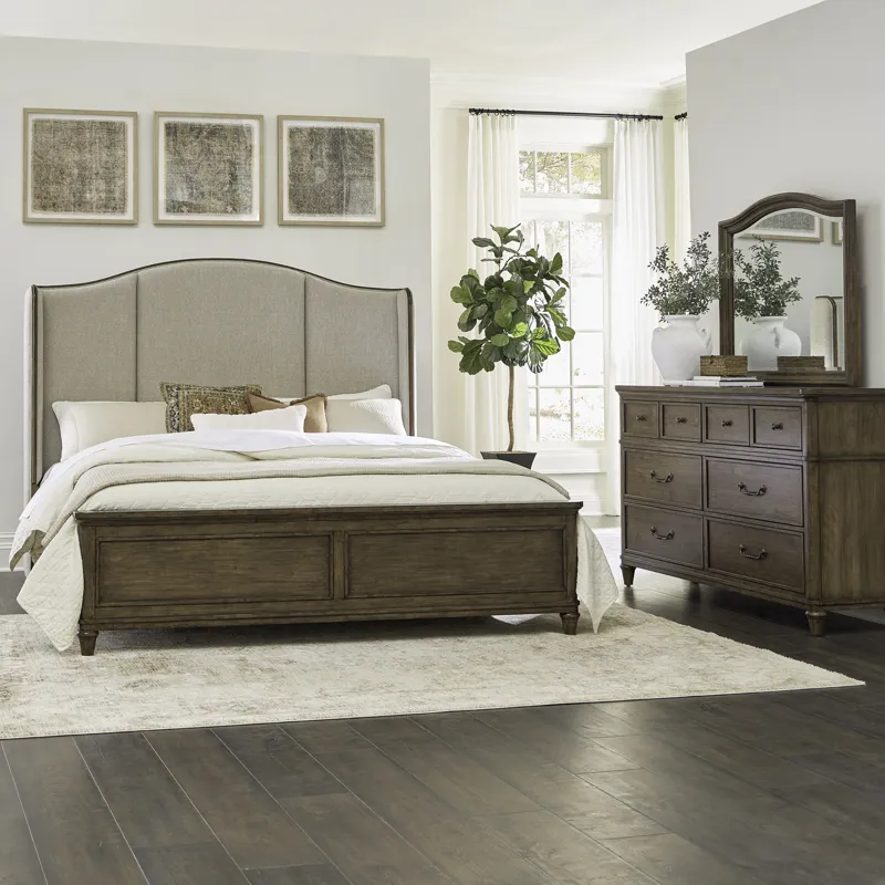 Harrison Heights King California Shelter Bed, Dresser & Mirror