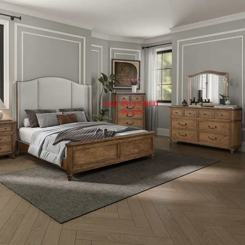 Harrison Heights King Shelter Bed, Dresser & Mirror