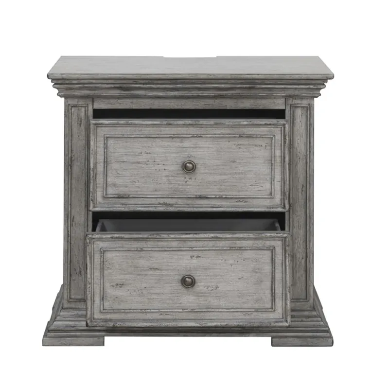 Big Valley 2 Drawer Night Stand w/ Charging Station