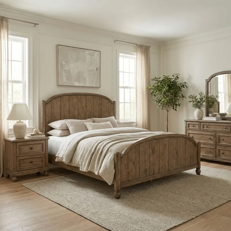 Homestead Haven King Poster Bed, Dresser & Mirror, Night Stand