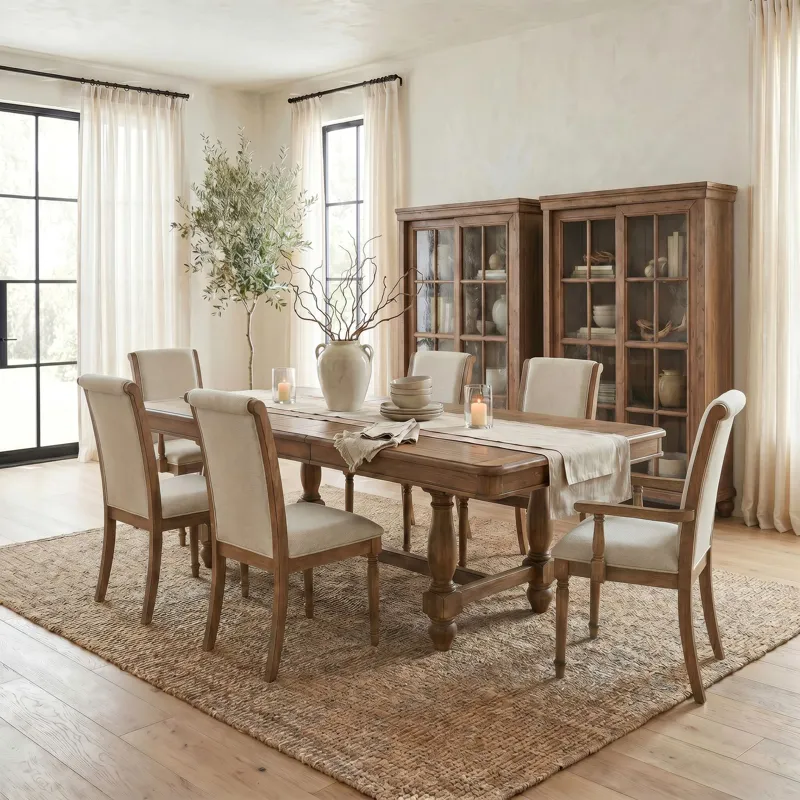 Homestead Haven Alternate 7 Piece Trestle Table Set