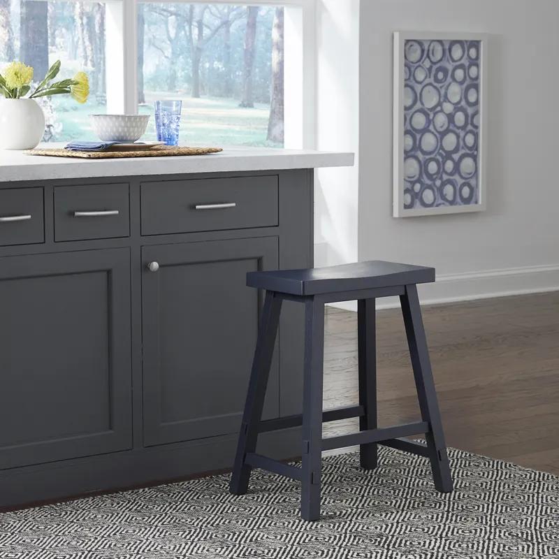 Creations 24 Inch Sawhorse Counter Stool- Navy (RTA)