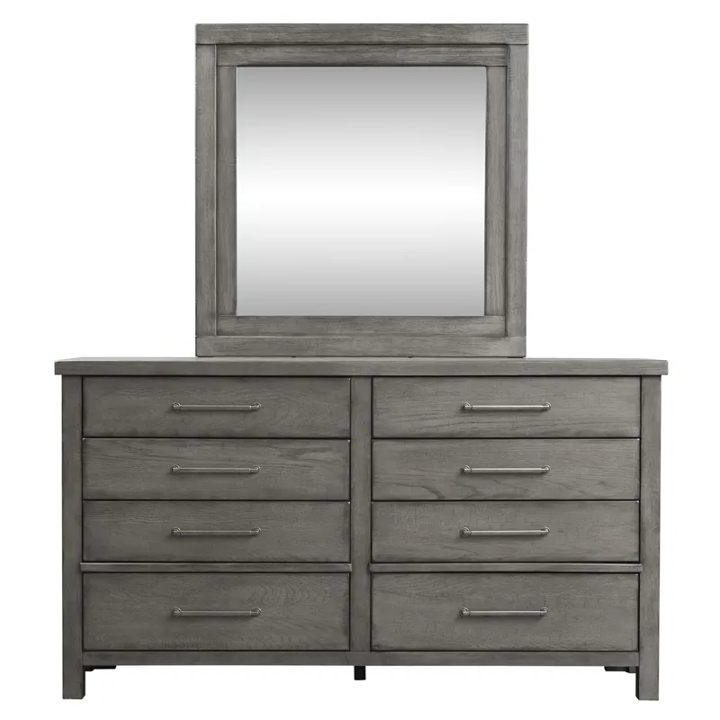 Modern Farmhouse Queen Panel Bed, Dresser & Mirror