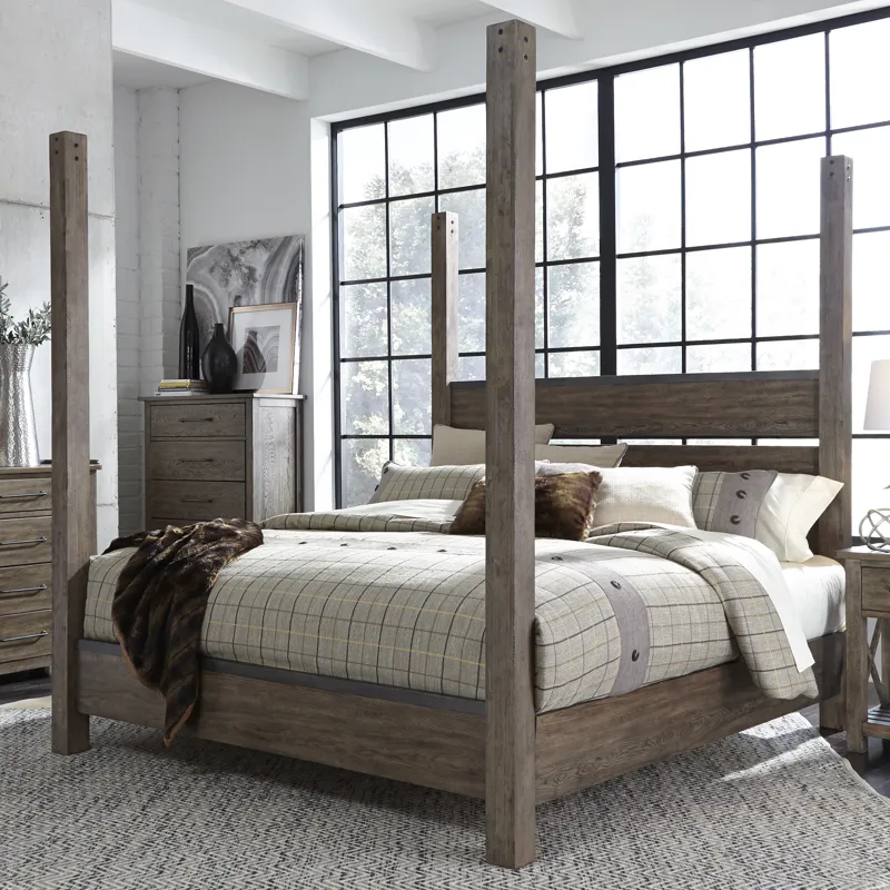 Sonoma Road King California Poster Bed, Dresser & Mirror, Chest, Nightstand