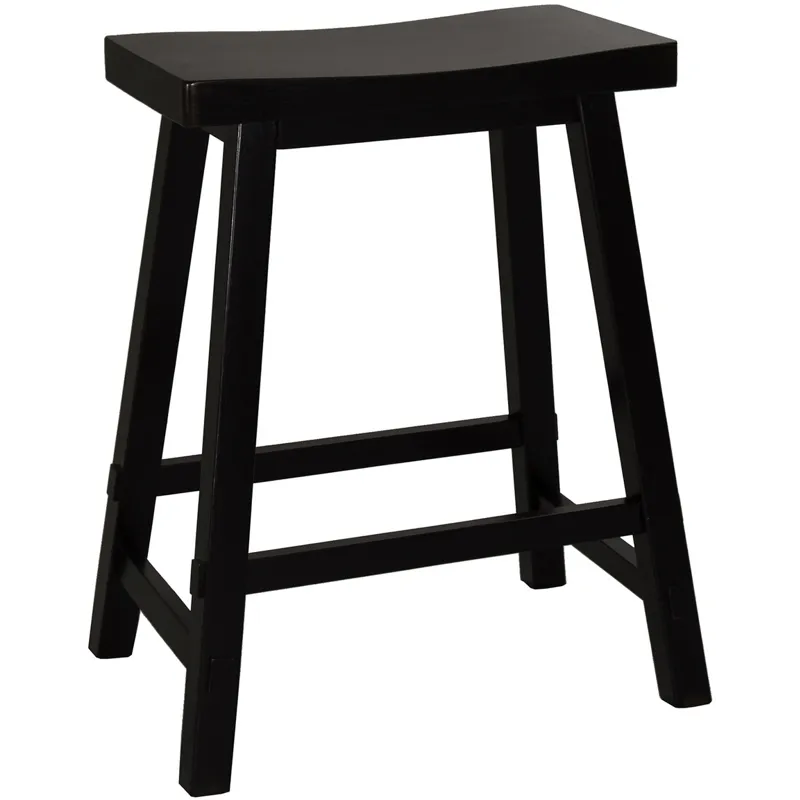 Creations 24 Inch Sawhorse Counter Stool - Black (RTA)