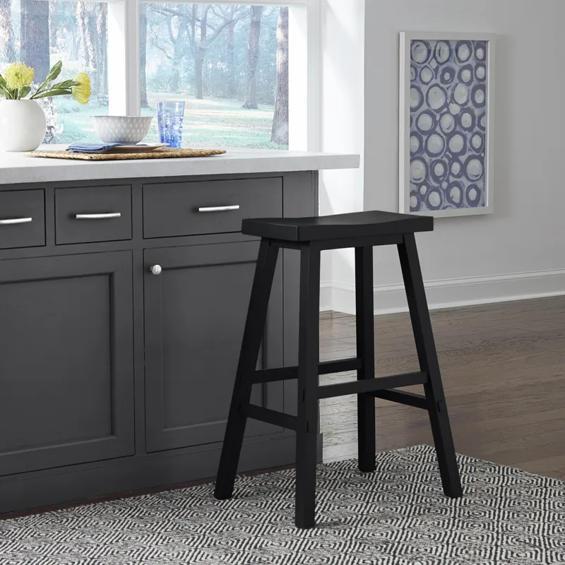 Creations 30 Inch Sawhorse Barstool - Black (RTA)