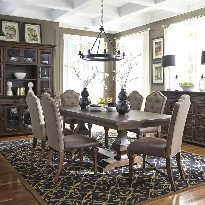 7 Piece Double Pedestal Table Set