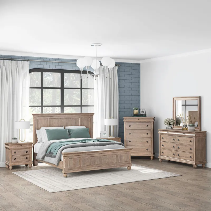 Rustic Traditions King Panel Bed, Dresser & Mirror, Chest, Night Stand