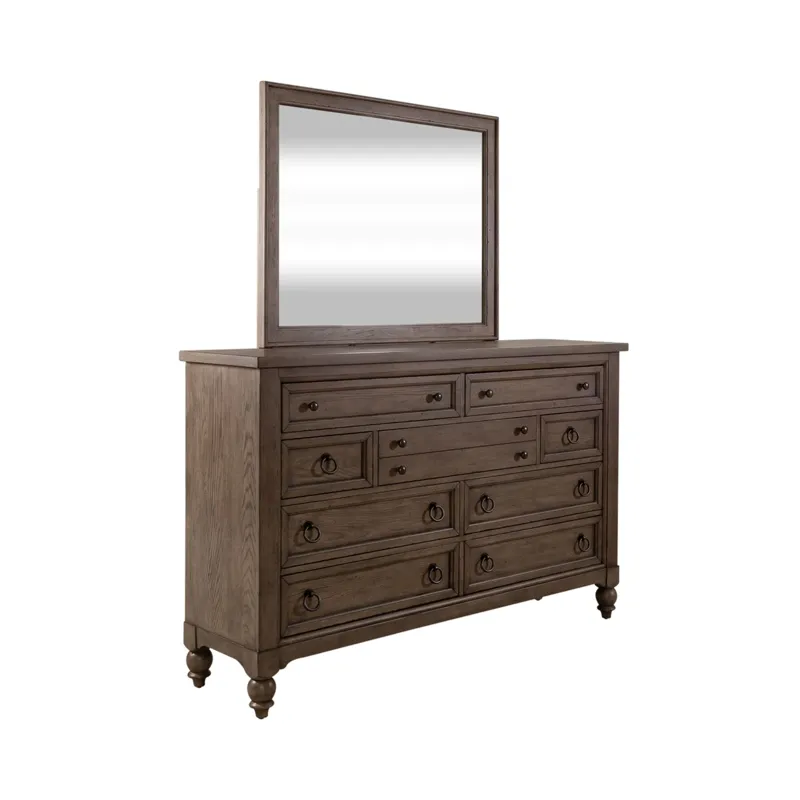 Americana Farmhouse King California Sleigh Bed, Dresser & Mirror, Chest, Night Stand