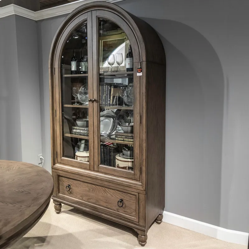 Americana Farmhouse Arched Display Cabinet