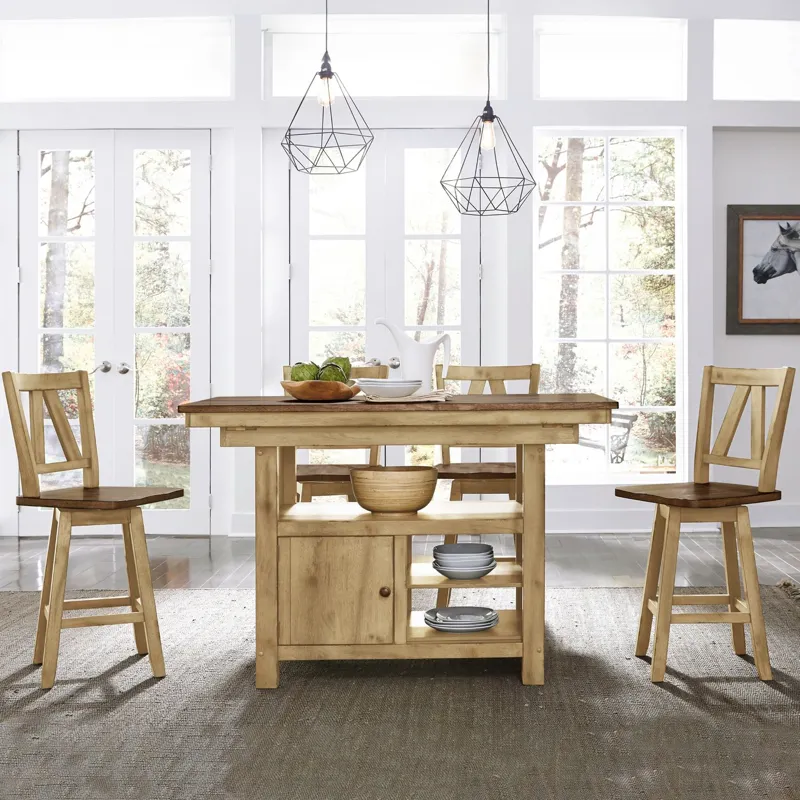 Lindsey Farm 5 Piece Gathering Table Set